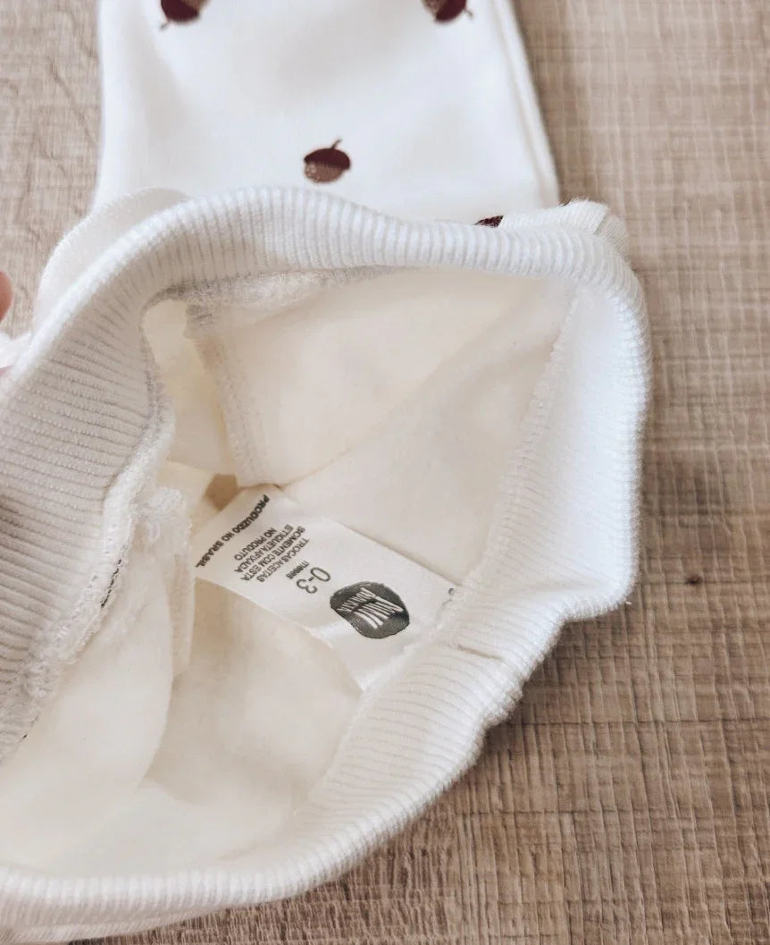 Conjunto de Moletom Infantil Algodão Unissex | Acorn e Beige