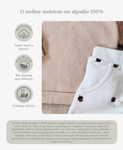 Conjunto de Moletom Infantil Algodão Unissex | Acorn e Beige