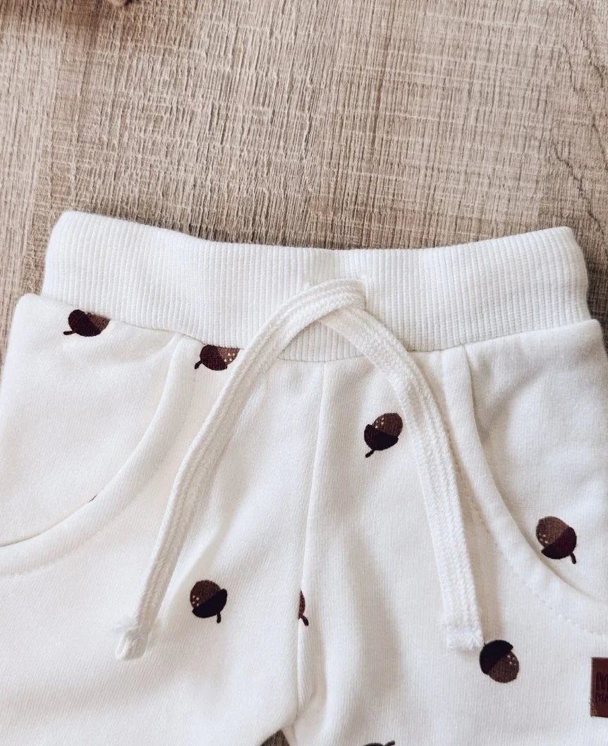 Conjunto de Moletom Infantil Algodão Unissex | Acorn e Beige