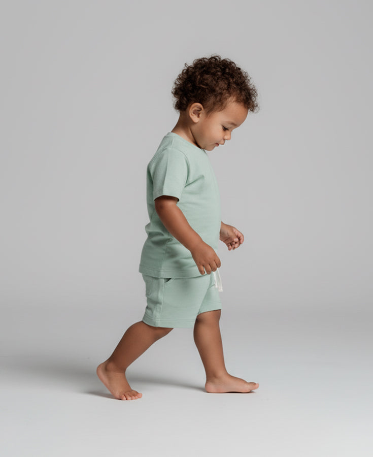 Bermuda Cargo Infantil Unissex | Liso Verde Eucalipto