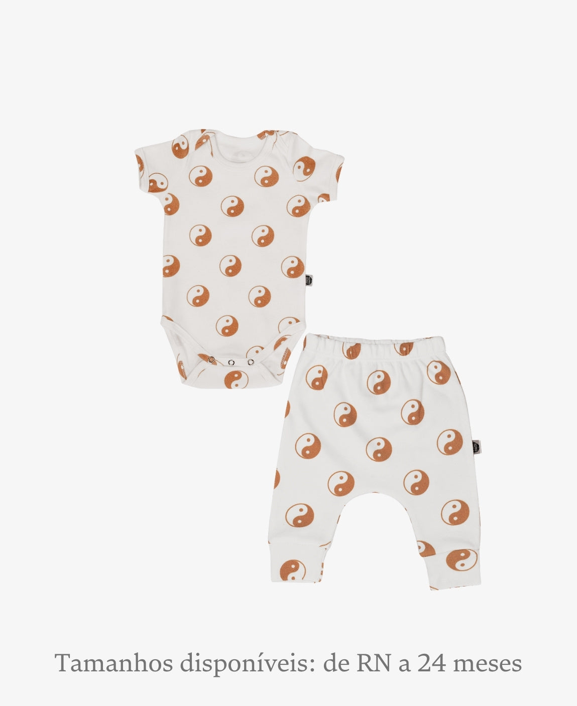 Conjunto Body Manga Curta e Calça Bebê Unissex | Yin Yang