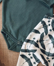 Conjunto Bebê Menino Calça + Body + Babador | Blue Flock