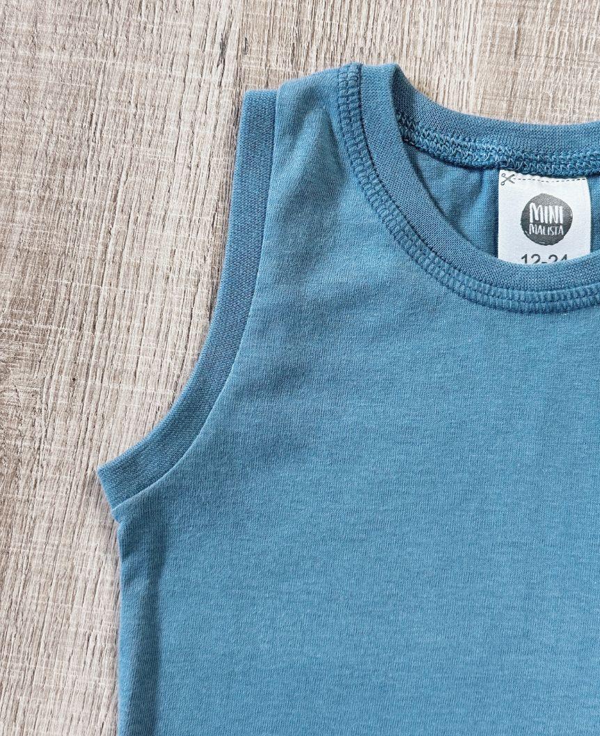 Regata Infantil Unissex MiniMalista | Liso Azul Retrô
