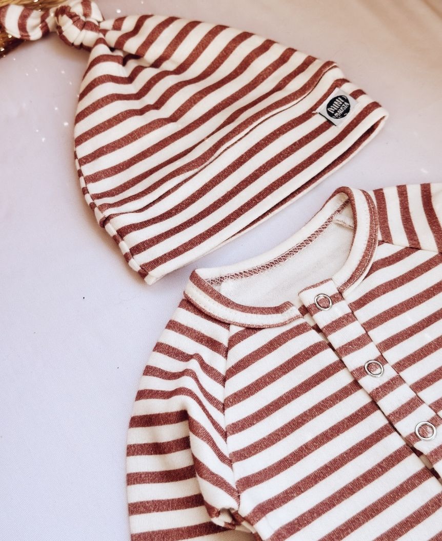 Touca Nó Recém-Nascido Unissex | Listrinhas Chutney