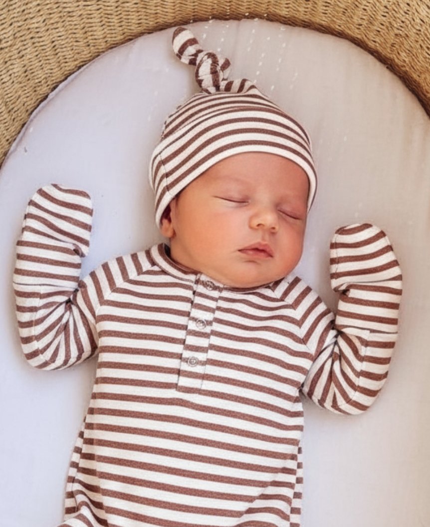 Touca Nó Recém-Nascido Unissex | Listrinhas Chutney