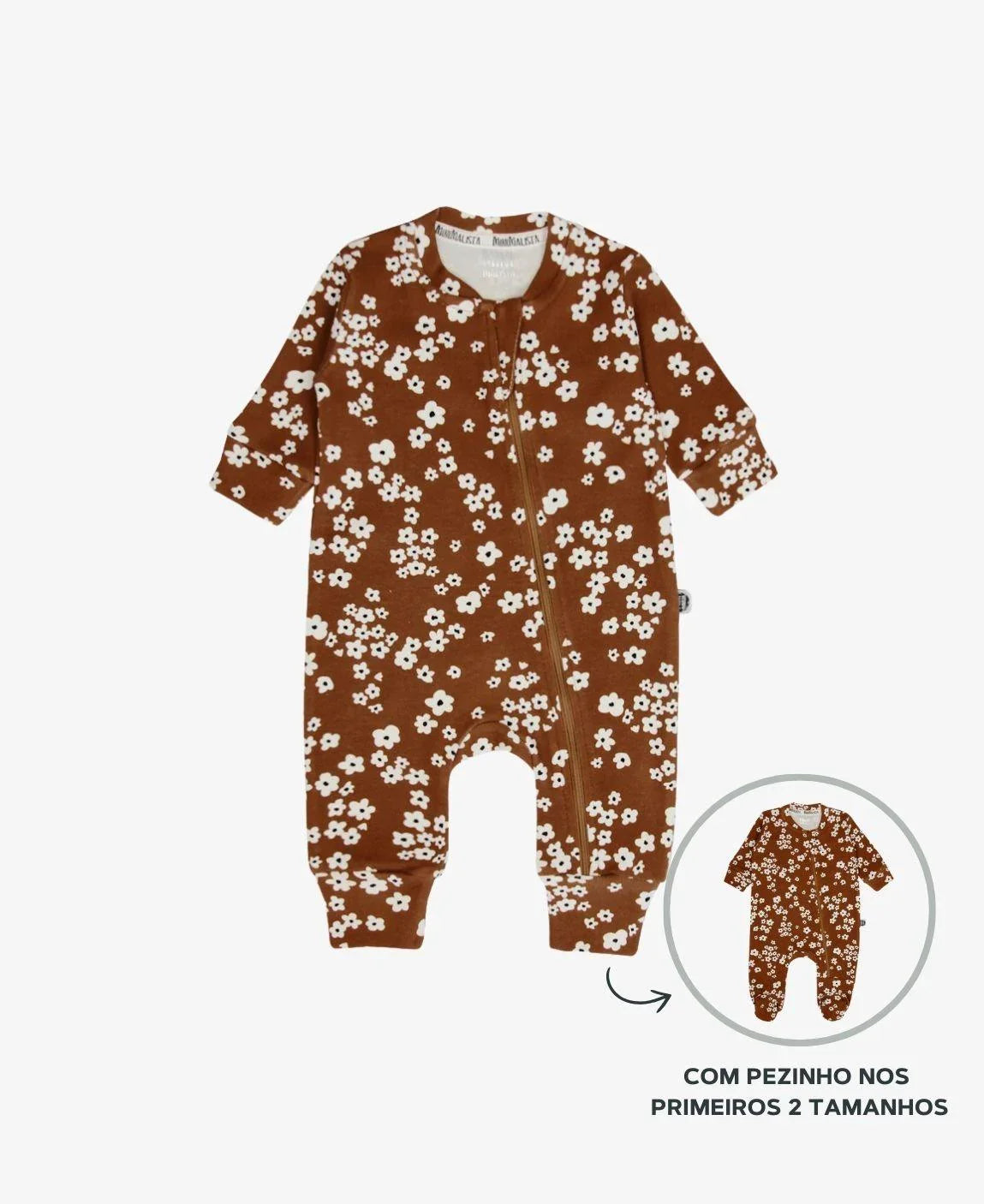 Macacão de Bebê Ziper com opção de Pezinho | Field