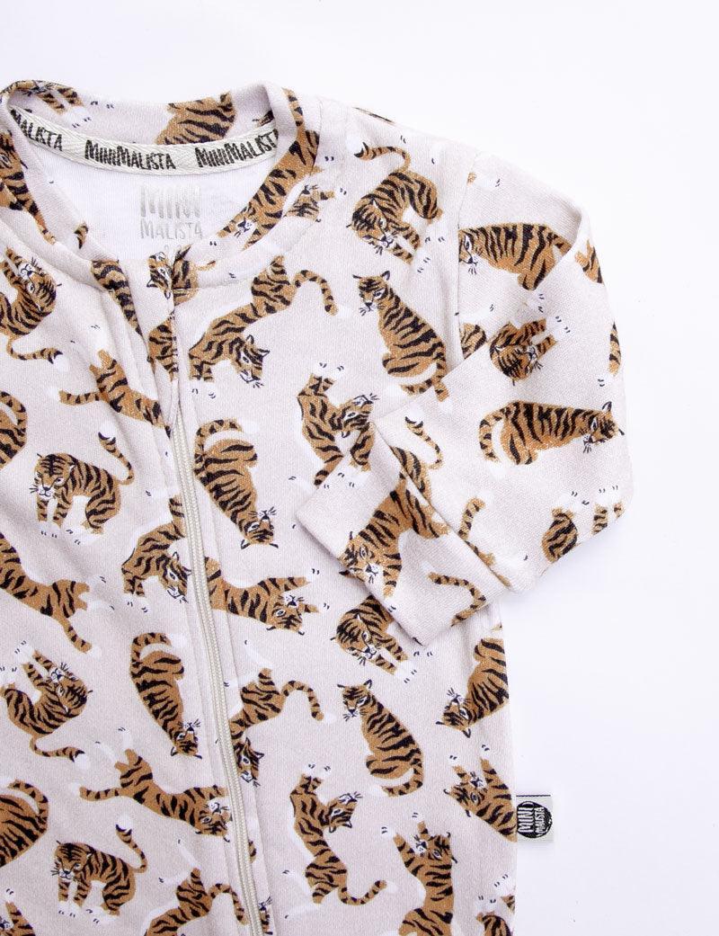 Macacão de Bebê Ziper com opção de Pezinho | Tiger