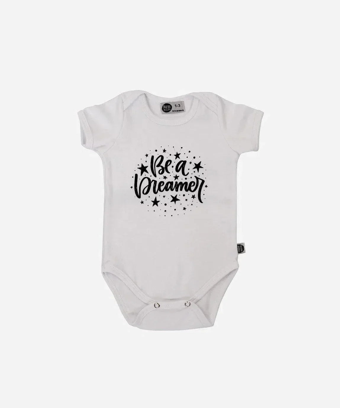 Body de Bebê Manga Curta Unissex Be a Dreamer - MiniMalista Baby - 0.35, 0.45, b2b, Baby, black-friday, com-desconto-mm10, Meia Estação, Menina, Menino, Neutro, tab-tam-body-curto, Unissex -bebê-minimalista-estiloso