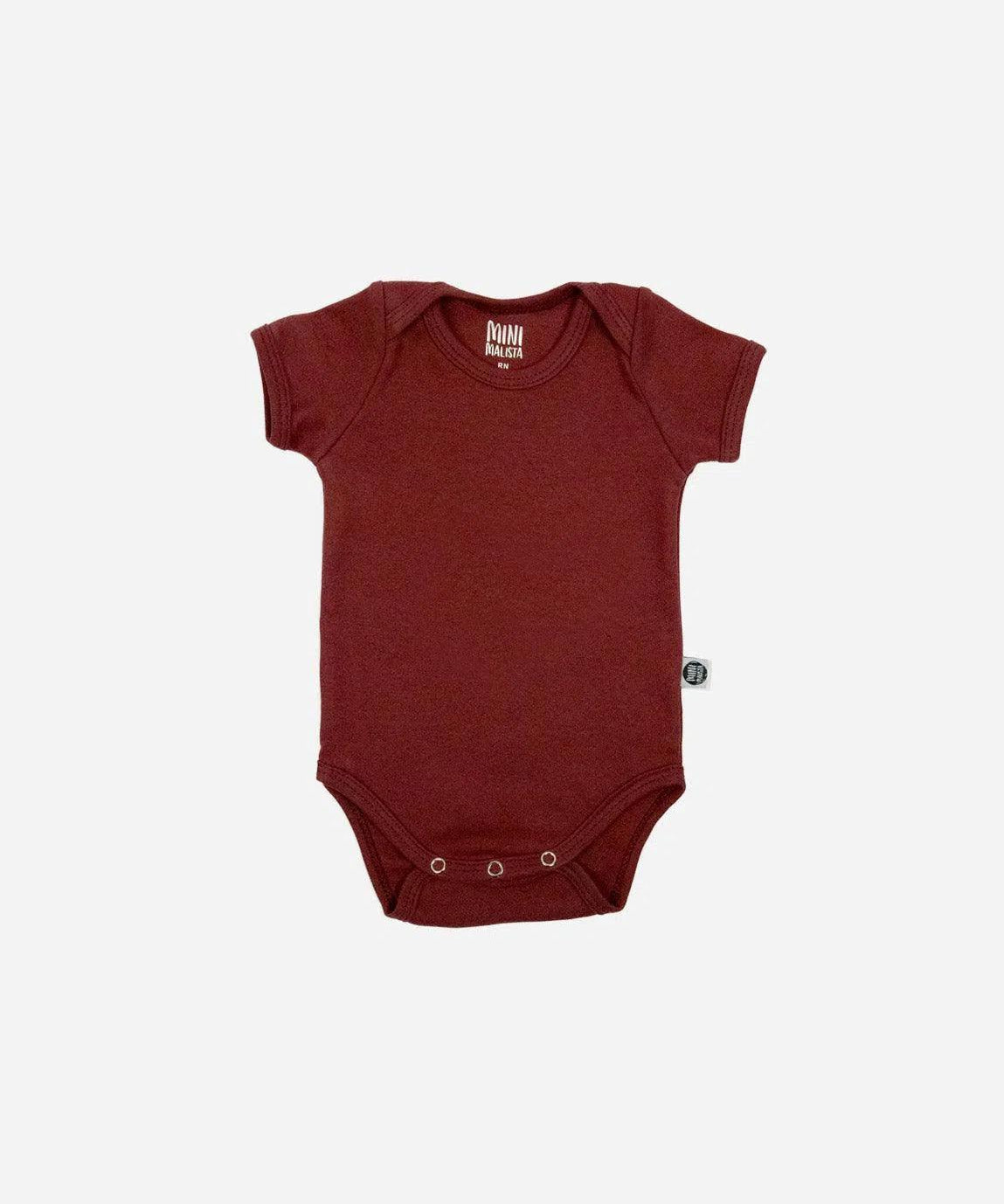 Body de Bebê Manga Curta Unissex MiniMalista Liso Merlot - MiniMalista Baby - 0, b2b, Baby, Christmas, com-desconto-mm10, Meia Estação, Menina, natal, tab-tam-body-curto, Xmas -bebê-minimalista-estiloso