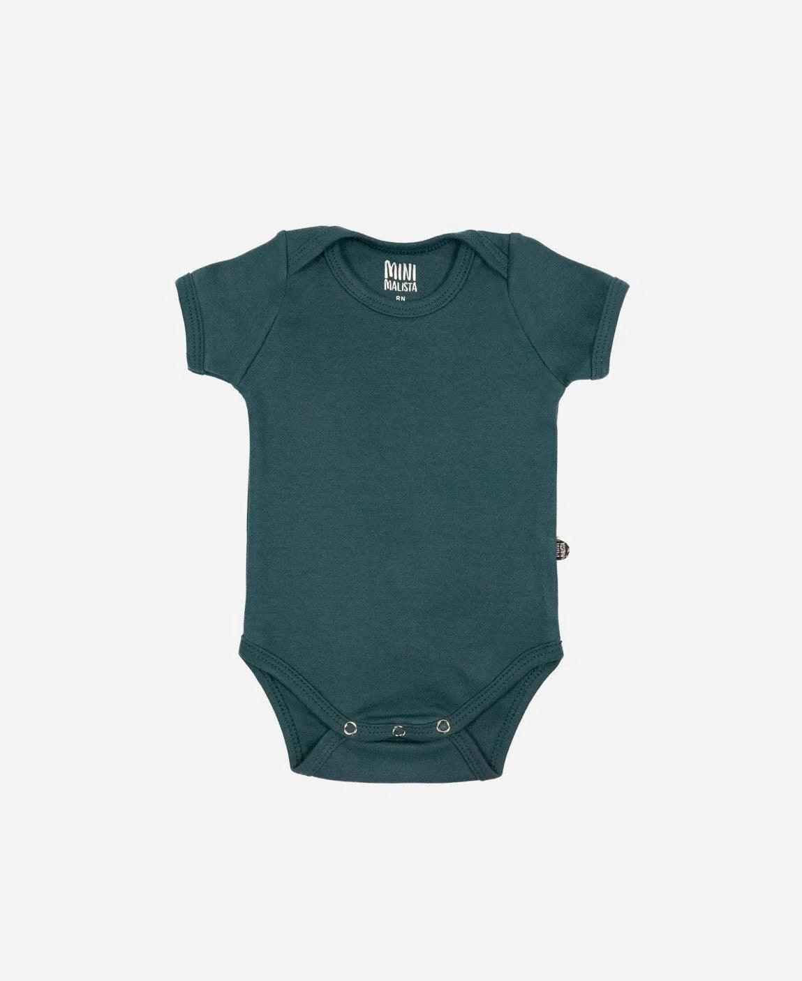 Body de Bebê Manga Curta Unissex MiniMalista | Liso Deep Green - MiniMalista Baby - 0.35, b2b, Baby, black-friday, Christmas, com-desconto-mm10, Meia Estação, Menino, natal, tab-tam-body-curto, Xmas -bebê-minimalista-estiloso