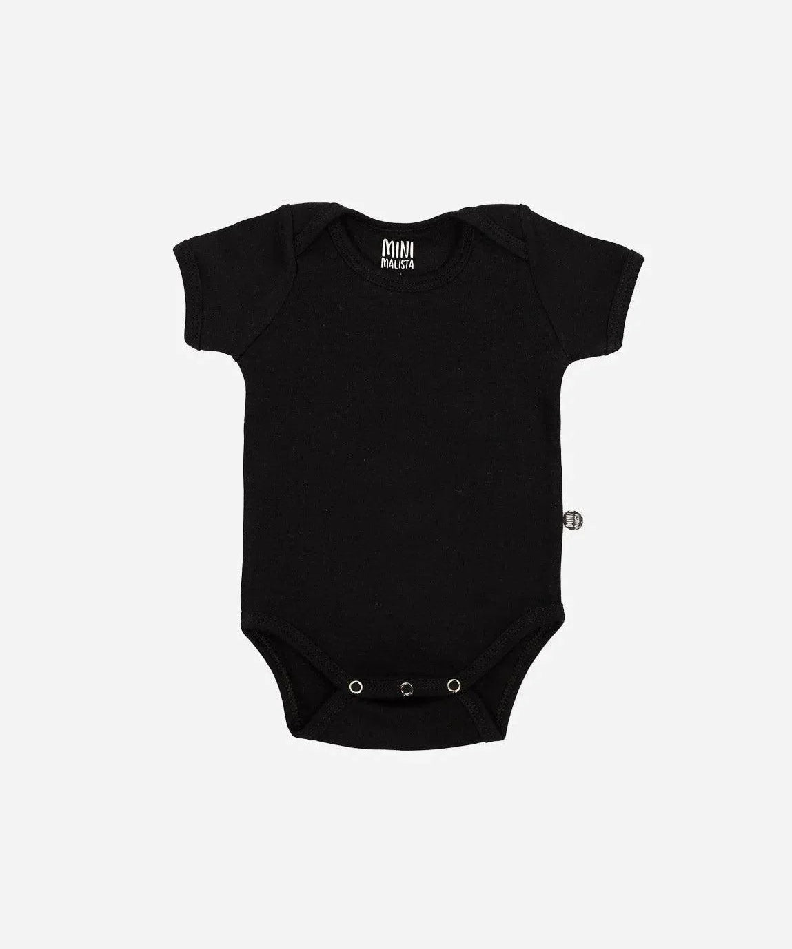 Body de Bebê Manga Curta Unissex MiniMalista | Liso Preto - MiniMalista Baby - 0.2, 0.3, b2b, Baby, Best, black-friday, com-desconto-mm10, Meia Estação, Menino, Neutro, tab-tam-body-curto, Unissex -bebê-minimalista-estiloso