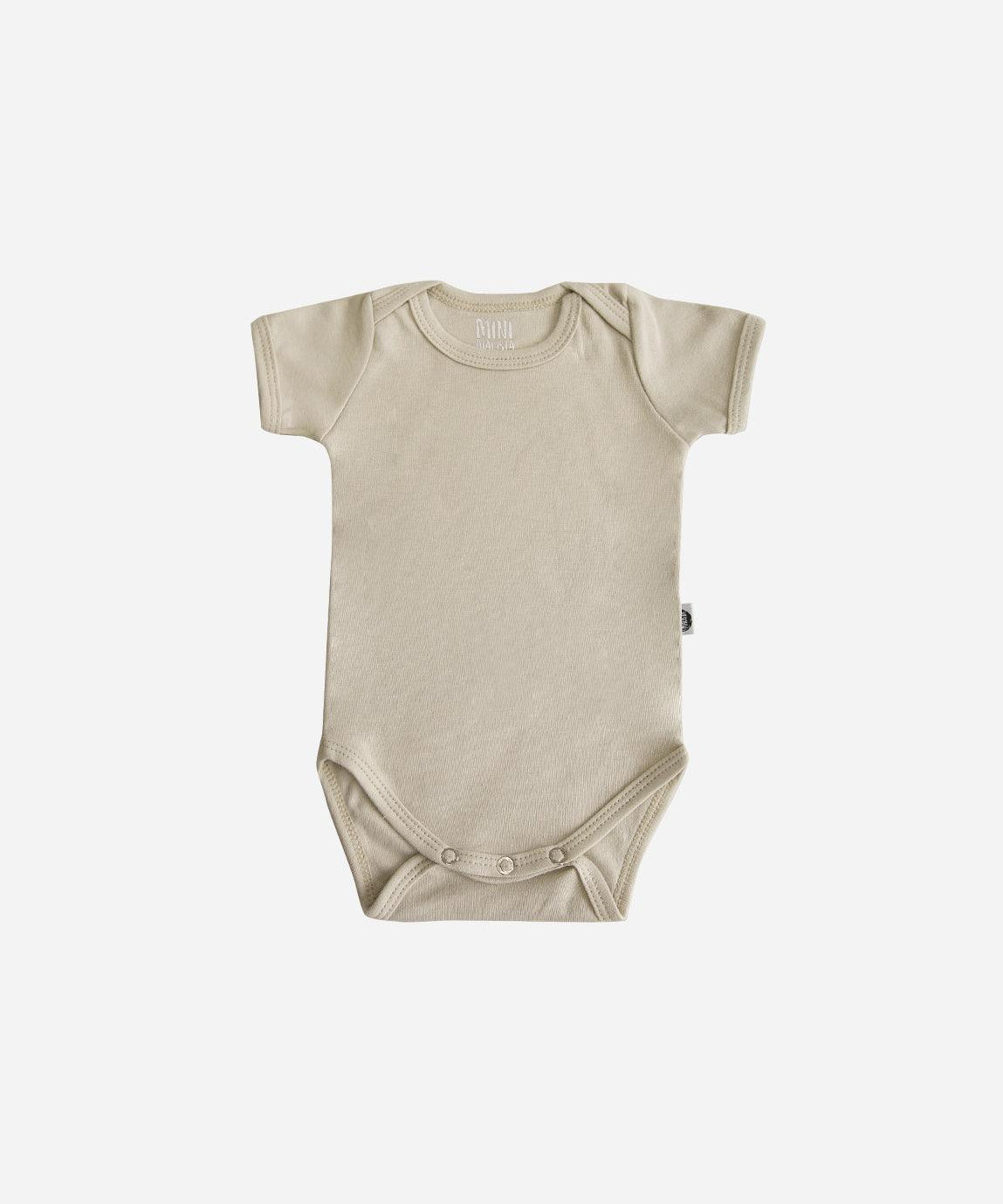 Body de Bebê Manga Curta Unissex MiniMalista | Liso Stone - MiniMalista Baby - 0.3, b2b, Baby, black-friday, com-desconto-mm10, Meia Estação, Menino, tab-tam-body-curto -bebê-minimalista-estiloso