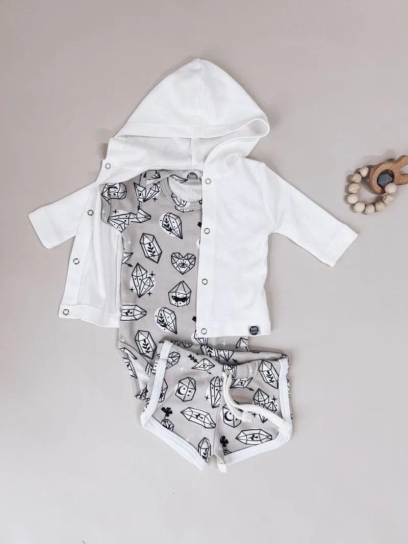 Body de Bebê Manga Curta Unissex | Crystal - MiniMalista Baby - 0.4, b2b, Baby, black-friday, Meia Estação, Menina, Neutro, outlet, SALE-FINAL, tab-tam-body-curto, Unissex -bebê-minimalista-estiloso