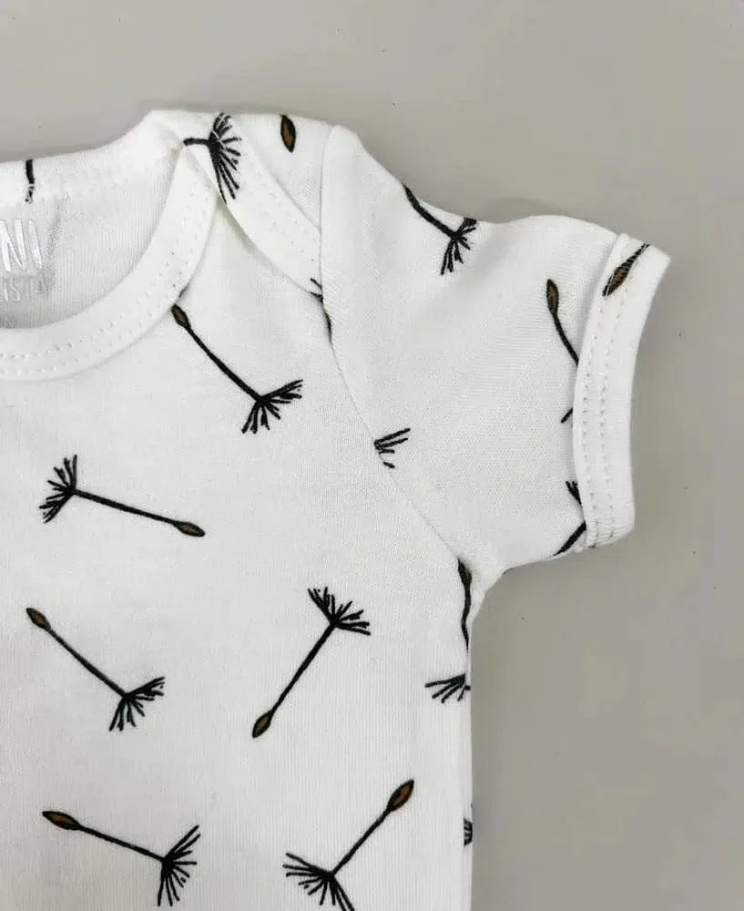 Body de Bebê Manga Curta Unissex | Dandelion - MiniMalista Baby - 0.2, 0.25, Ano Novo, b2b, Baby, black-friday, com-desconto-mm10, Meia Estação, Menina, Menino, Neutro, Reveillon, tab-tam-body-curto, Unissex -bebê-minimalista-estiloso
