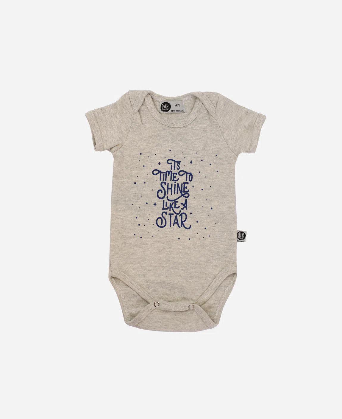 Kit 3 Bodies Manga Curta | Tons de Cinza