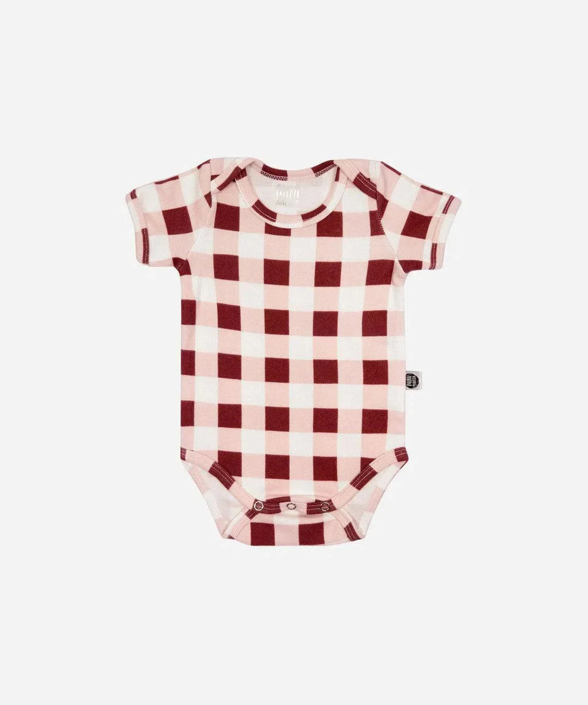 Body de Bebê Manga Curta Unissex Vichy Wine - MiniMalista Baby - 0, b2b, Baby, Christmas, com-desconto-mm10, Meia Estação, Menina, minime, natal, SALE-FINAL, tab-tam-body-curto, Xmas -bebê-minimalista-estiloso