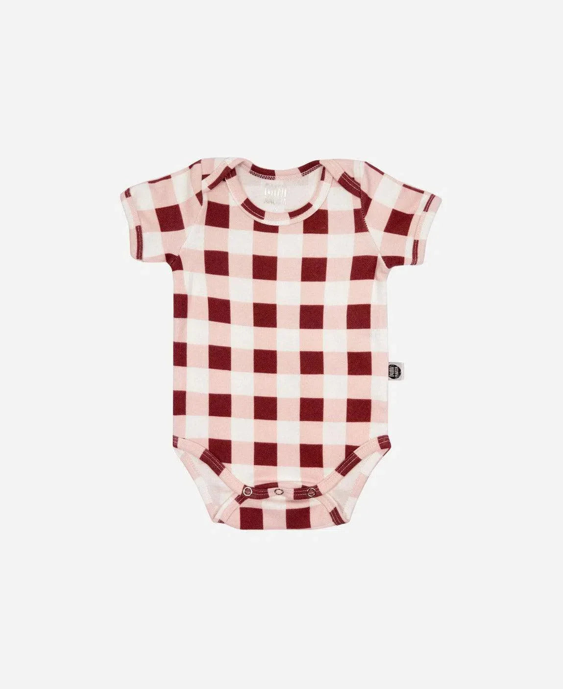 Body de Bebê Manga Curta Unissex Vichy Wine - MiniMalista Baby - 0, b2b, Baby, Christmas, com-desconto-mm10, Meia Estação, Menina, minime, natal, SALE-FINAL, tab-tam-body-curto, Xmas -bebê-minimalista-estiloso