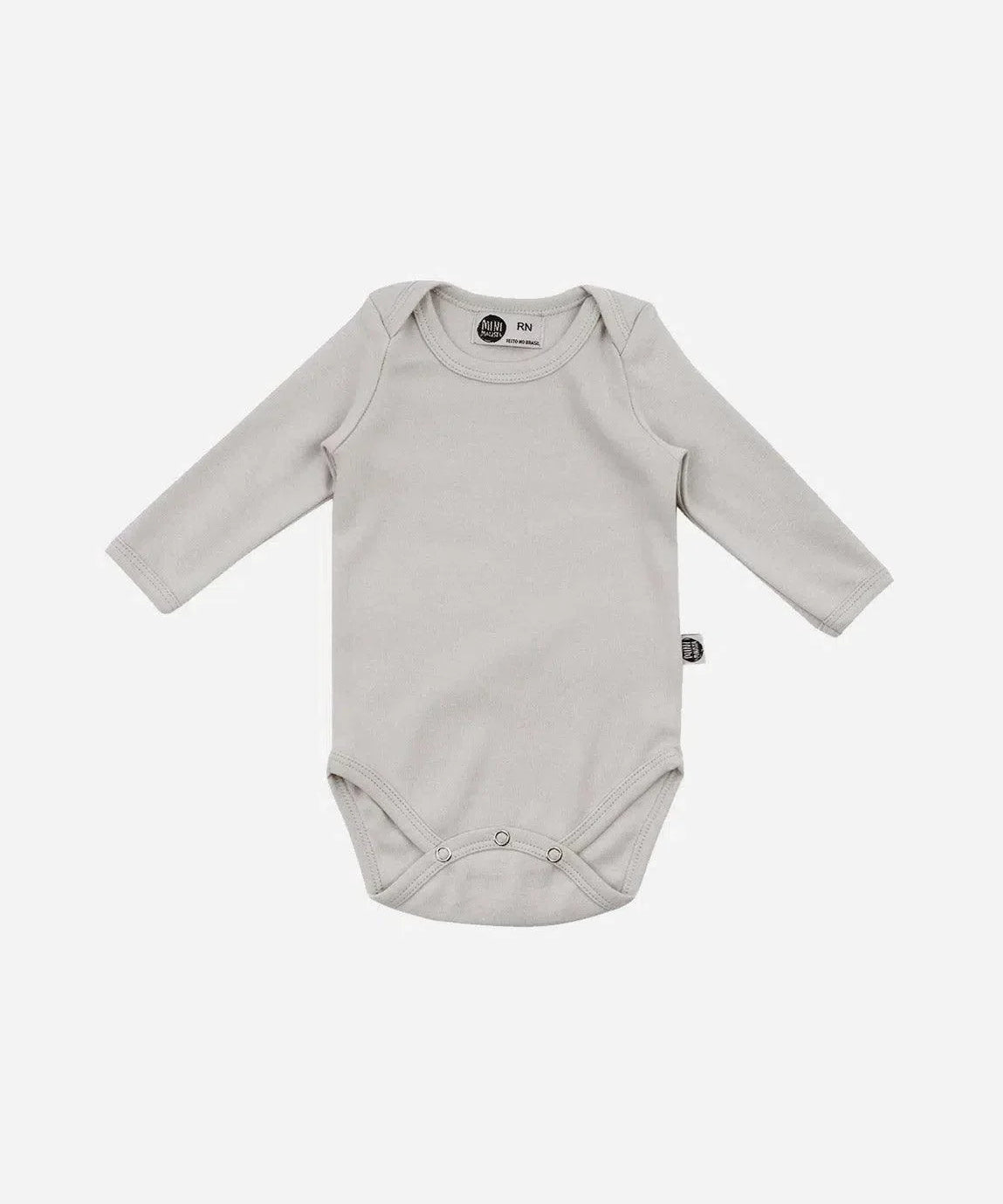 Body de Bebê Manga Longa Unissex MiniMalista | Liso Cinza Orvalho - MiniMalista Baby - 0.3, 0.5, b2b, Baby, black-friday, Frio, Menino, Neutro, outlet, tab-tam-body-manga-longa, Unissex -bebê-minimalista-estiloso