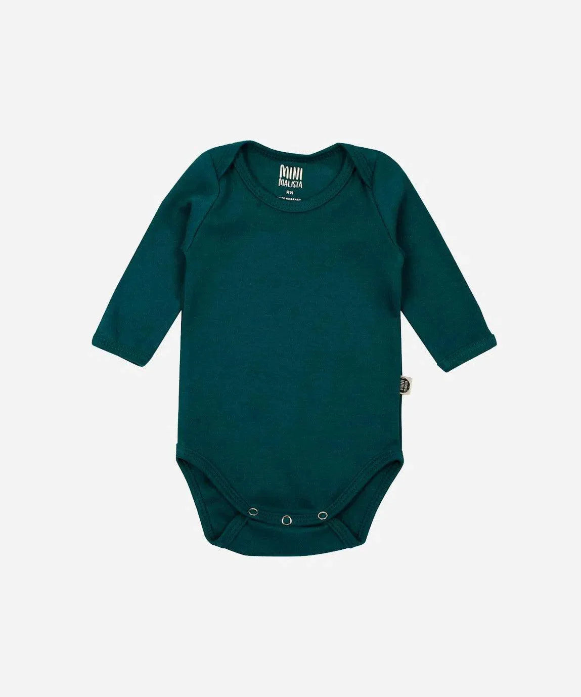Body de Bebê Manga Longa Unissex MiniMalista | Liso Deep Green - MiniMalista Baby - 0.3, b2b, Baby, black-friday, Christmas, com-desconto-mm10, Frio, Menino, natal, tab-tam-body-manga-longa, Xmas -bebê-minimalista-estiloso