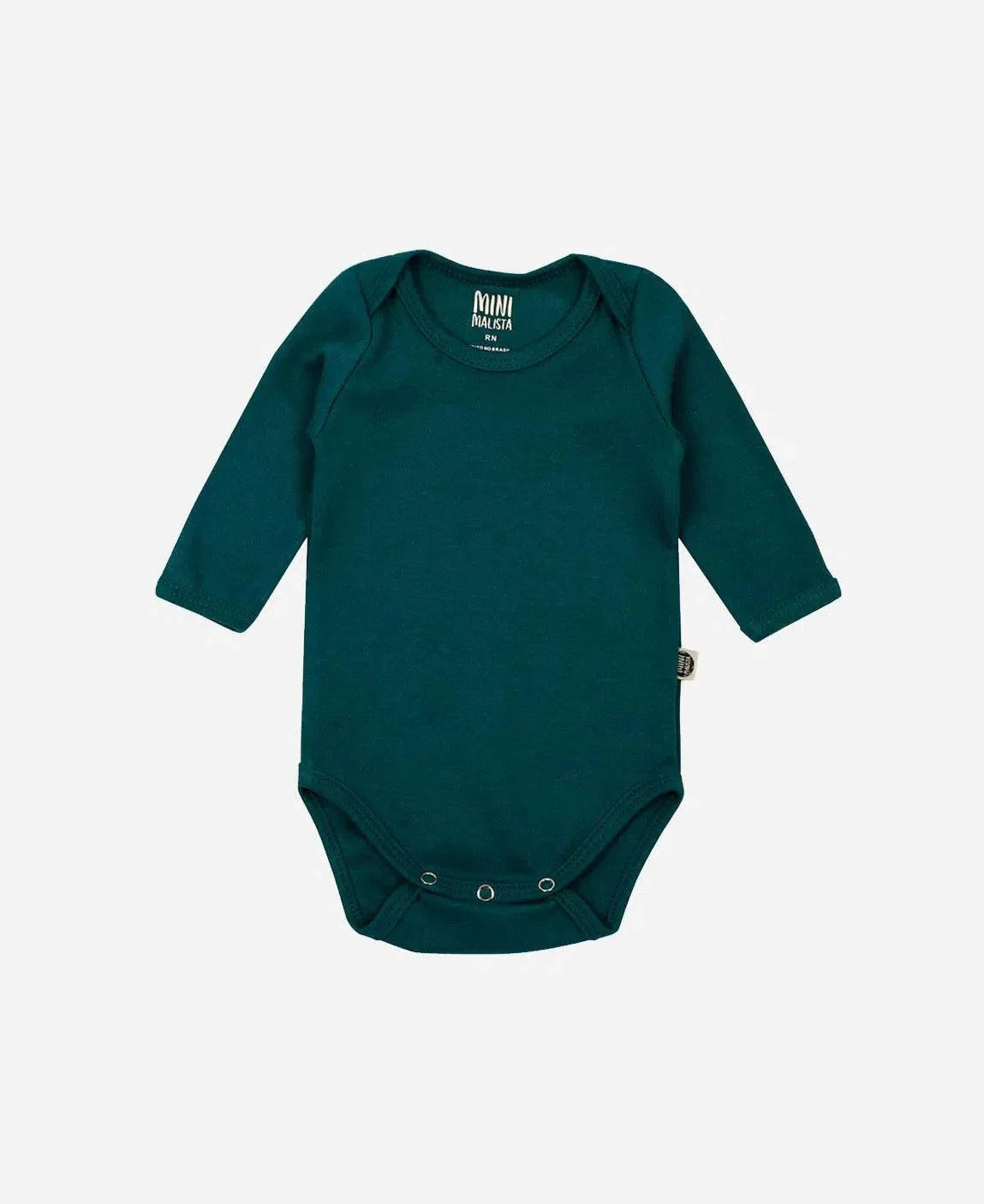 Body de Bebê Manga Longa Unissex MiniMalista | Liso Deep Green - MiniMalista Baby - 0.3, b2b, Baby, black-friday, Christmas, com-desconto-mm10, Frio, Menino, natal, tab-tam-body-manga-longa, Xmas -bebê-minimalista-estiloso