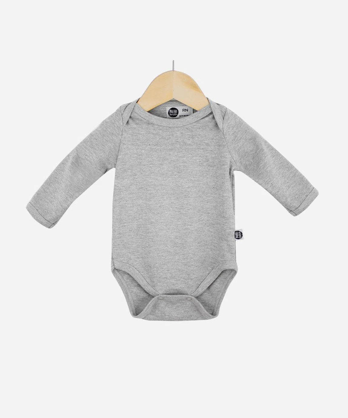 Body de Bebê Manga Longa Unissex MiniMalista | Liso Mescla Médio - MiniMalista Baby - 0.3, b2b, Baby, black-friday, com-desconto-mm10, Frio, Menino, SALE-FINAL, tab-tam-body-manga-longa, Winter Sale 30% -bebê-minimalista-estiloso