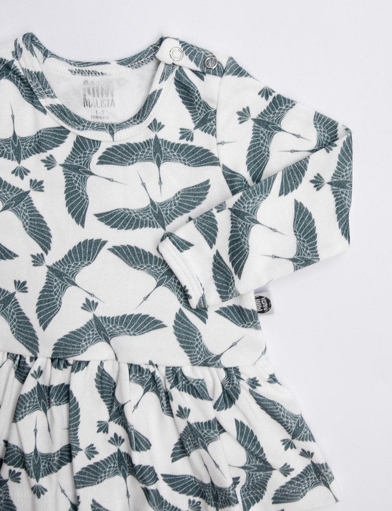 Body-Vestido de Bebê Manga Longa | Blue Flock - MiniMalista Baby - 0.3, 0.35, b2b, Baby, black-friday, com-desconto-mm10, Frio, Menina, tab-tam-body-vestido -bebê-minimalista-estiloso