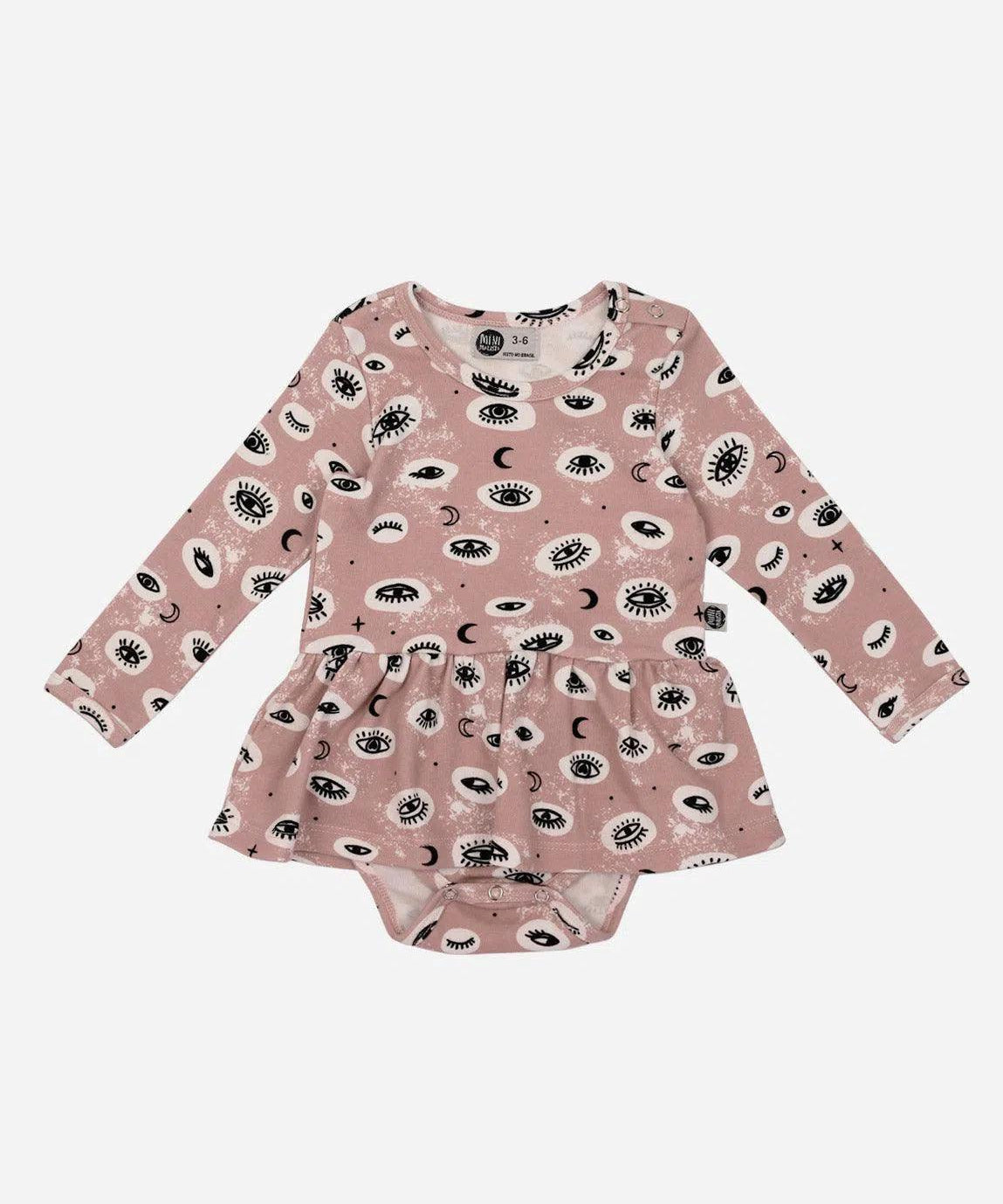 Body-Vestido de Bebê Manga Longa | Mystic Eyes - MiniMalista Baby - 0.3, 0.45, b2b, Baby, black-friday, Frio, Menina, outlet, SALE-FINAL, tab-tam-body-vestido, Winter Sale 40% -bebê-minimalista-estiloso