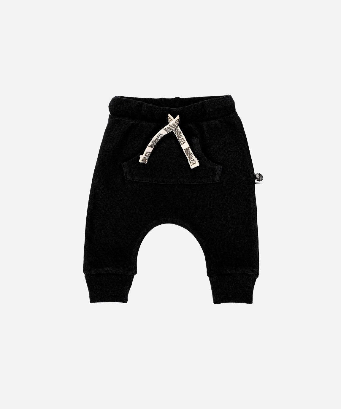 Calça Bolsão Unissex MiniMalista | Liso Preto - MiniMalista Baby - 0.2, b2b, Baby, black-friday, com-desconto-mm10, Kids, Meia Estação, Menino, Neutro, tab-tam-calça-bolsão-kids, Unissex -bebê-minimalista-estiloso