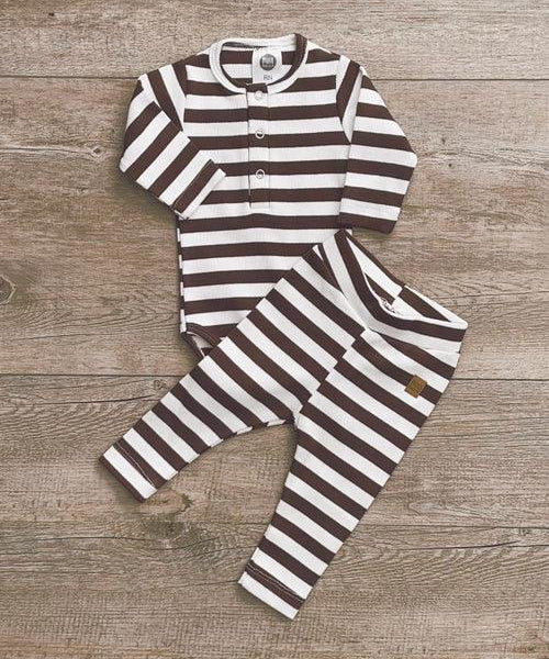 Calça Unissex Slim Canelado Listras Caramelo e Branco Off - MiniMalista Baby - 0.3, b2b, Baby, black-friday, com-desconto-mm10, Frio, Kids, Menino, Neutro, tab-tam-calça-slim, Unissex, Winter Sale 30% -bebê-minimalista-estiloso