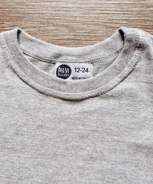 Camiseta Infantil Manga Curta Unissex MiniMalista | Liso Mescla Médio - MiniMalista Baby - 0.3, b2b, black-friday, com-desconto-mm10, Kids, Meia Estação, Menino, SALE-FINAL, tab-tam-camiseta-manga-curta -bebê-minimalista-estiloso