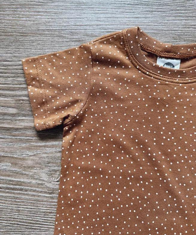 Camiseta Infantil Manga Curta Unissex | Bolinhas Outono - MiniMalista Baby - 0.3, 0.35, b2b, black-friday, com-desconto-mm10, Kids, Meia Estação, Menina, tab-tam-camiseta-manga-curta -bebê-minimalista-estiloso