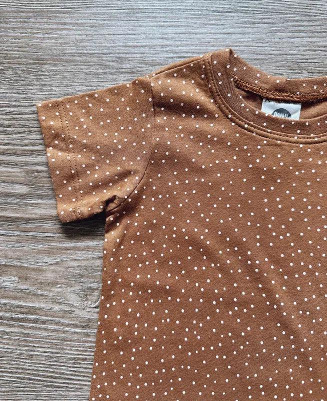 Camiseta Infantil Manga Curta Unissex | Bolinhas Outono - MiniMalista Baby - 0.3, 0.35, b2b, black-friday, com-desconto-mm10, Kids, Meia Estação, Menina, tab-tam-camiseta-manga-curta -bebê-minimalista-estiloso