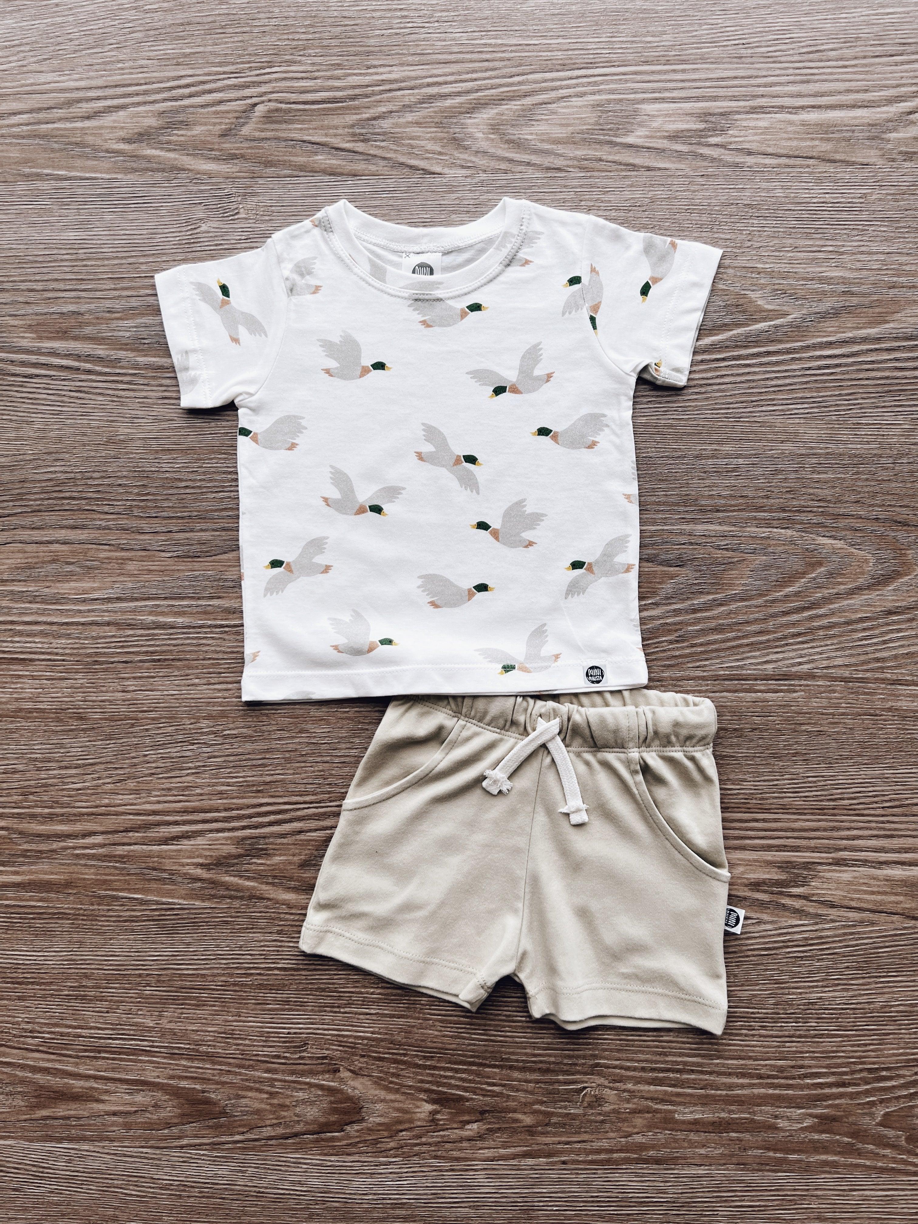 Camiseta Infantil Manga Curta Unissex | Mallard Duck - MiniMalista Baby - 0.2, b2b, black-friday, com-desconto-mm10, Kids, Meia Estação, Menino, minime, tab-tam-camiseta-manga-curta -bebê-minimalista-estiloso