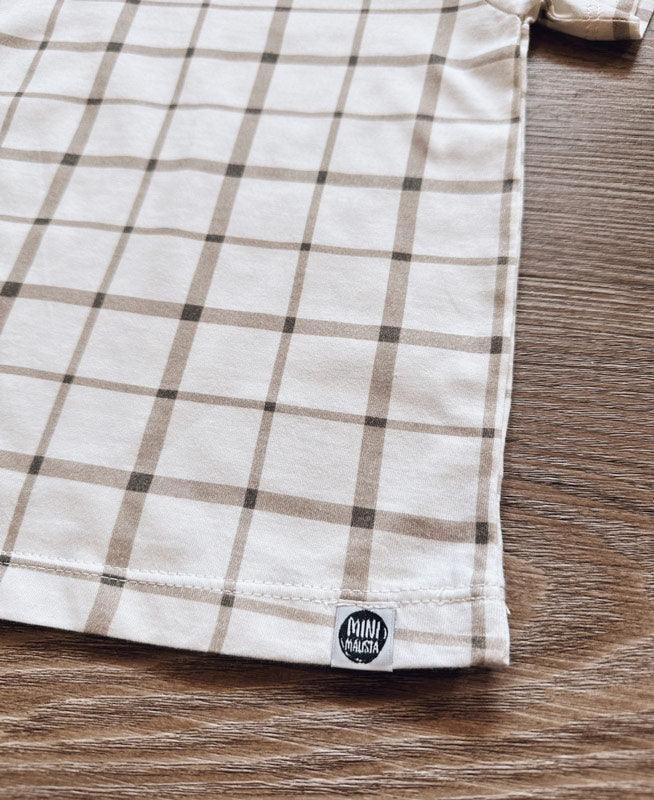 Camiseta Infantil Manga Curta Unissex | Xadrez Verão - MiniMalista Baby - 0.2, b2b, black-friday, com-desconto-mm10, Kids, Meia Estação, Menino, minime, Neutro, tab-tam-camiseta-manga-curta, Unissex -bebê-minimalista-estiloso