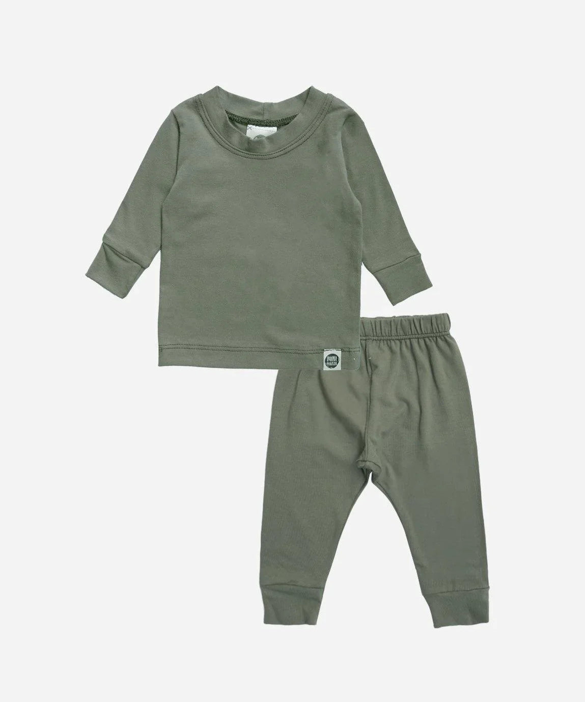 Conjunto Pijama Bebê Unissex Manga Longa MiniMalista Liso Verde - MiniMalista Baby - b2b, Baby, Frio, Menino -bebê-minimalista-estiloso