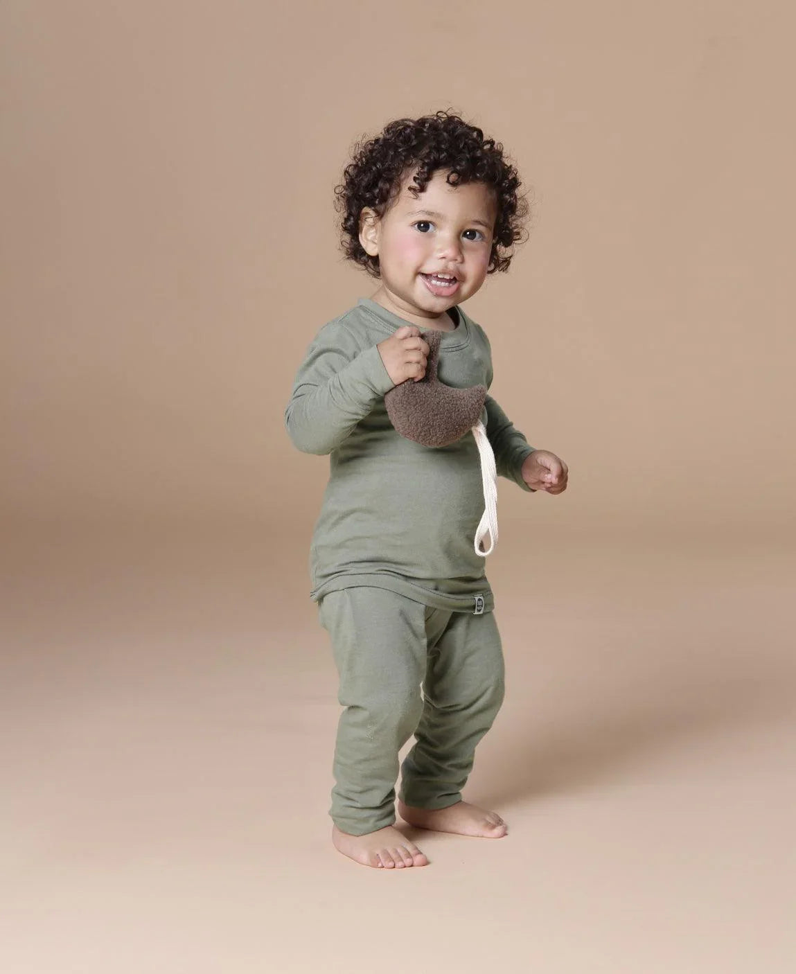 Conjunto Pijama Bebê Unissex Manga Longa MiniMalista Liso Verde - MiniMalista Baby - b2b, Baby, Frio, Menino -bebê-minimalista-estiloso