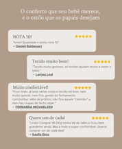 Macacão Bebê Canelado Botões Unissex | Liso Branco Off