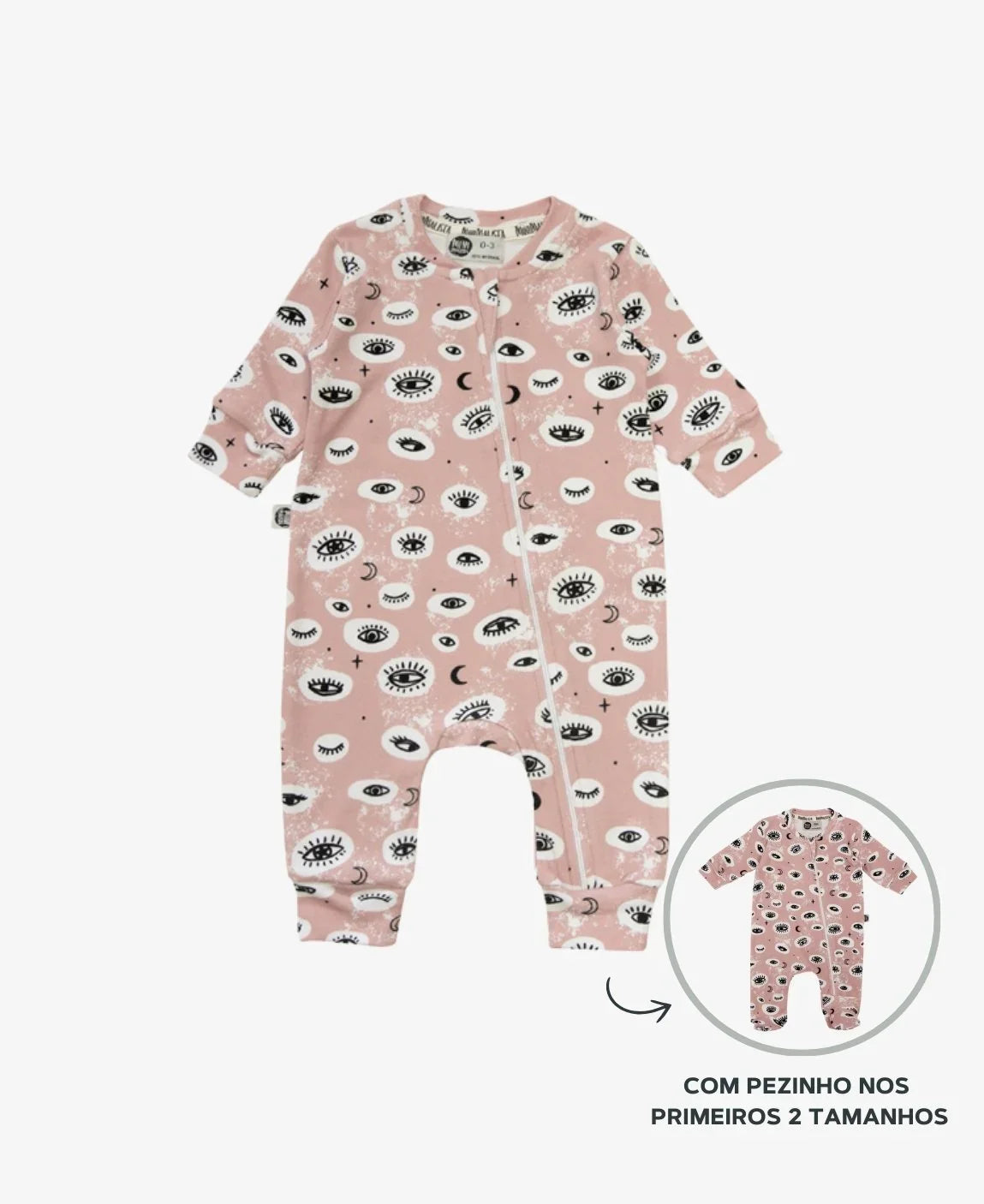 Macacão de Bebê Ziper com opção de Pezinho | Mystic Eyes