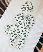 Macacão de Bebê Raglan Botões Unissex | Pine Cones