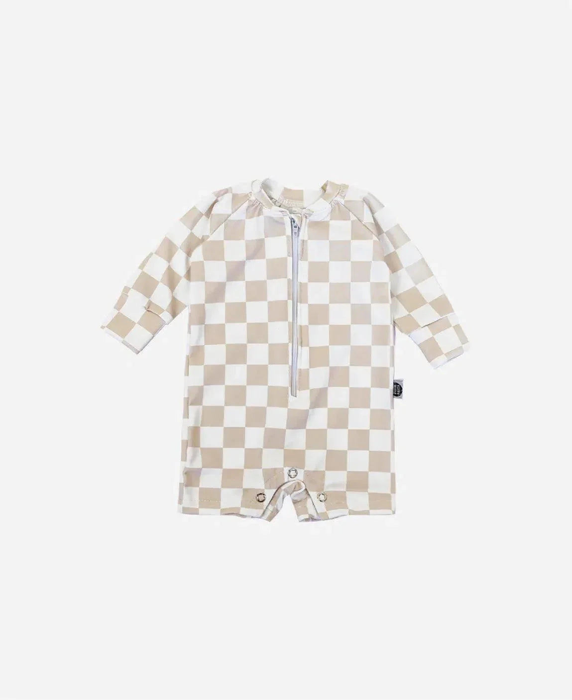 Macaquinho de Praia Estampado UV50+ | Racer Beige - MiniMalista Baby - 0, b2b, Baby, Calor, com-desconto-mm10, Menina, Neutro, tab-tam-macaquinho-praia, Unissex, Verão -bebê-minimalista-estiloso