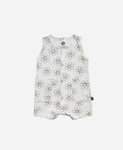 Macaquinho de Verão Botões Regata Unissex | Flower Power - MiniMalista Baby - 0.3, Ano Novo, b2b, Baby, black-friday, Calor, com-desconto-mm10, Kids, Menina, Reveillon, tab-tam-macaquinho-tank-romper, Verão -bebê-minimalista-estiloso
