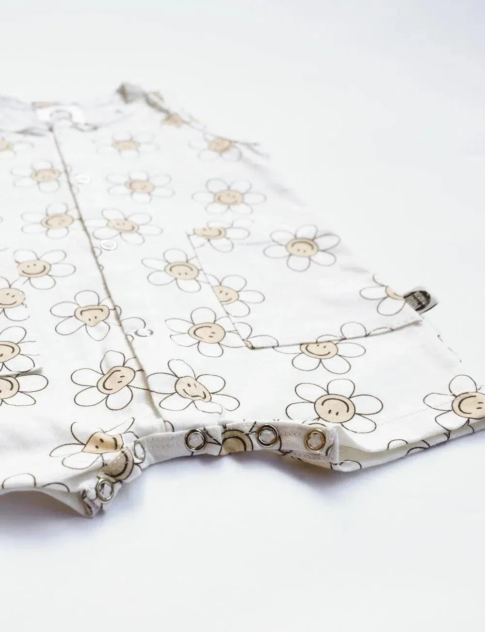 Macaquinho de Verão Botões Regata Unissex | Flower Power - MiniMalista Baby - 0.3, Ano Novo, b2b, Baby, black-friday, Calor, com-desconto-mm10, Kids, Menina, Reveillon, tab-tam-macaquinho-tank-romper, Verão -bebê-minimalista-estiloso