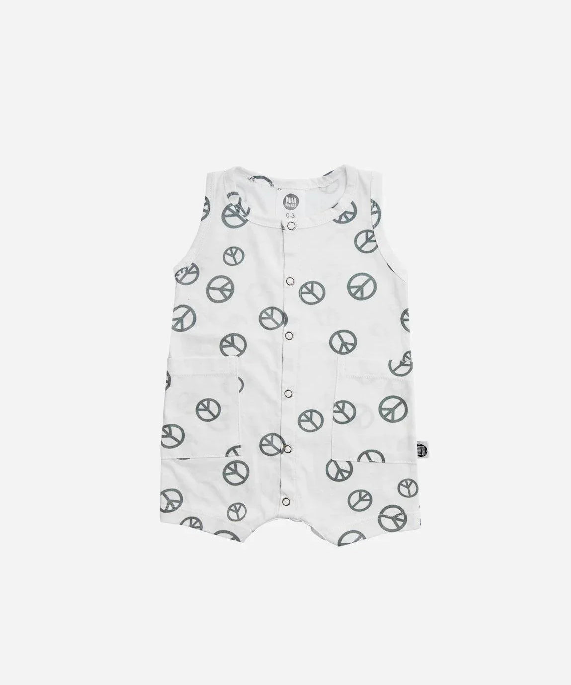 Macaquinho de Verão Botões Regata Unissex | Peace and Love - MiniMalista Baby - 0.3, b2b, Baby, black-friday, Calor, com-desconto-mm10, Kids, Menino, tab-tam-macaquinho-tank-romper, Verão -bebê-minimalista-estiloso