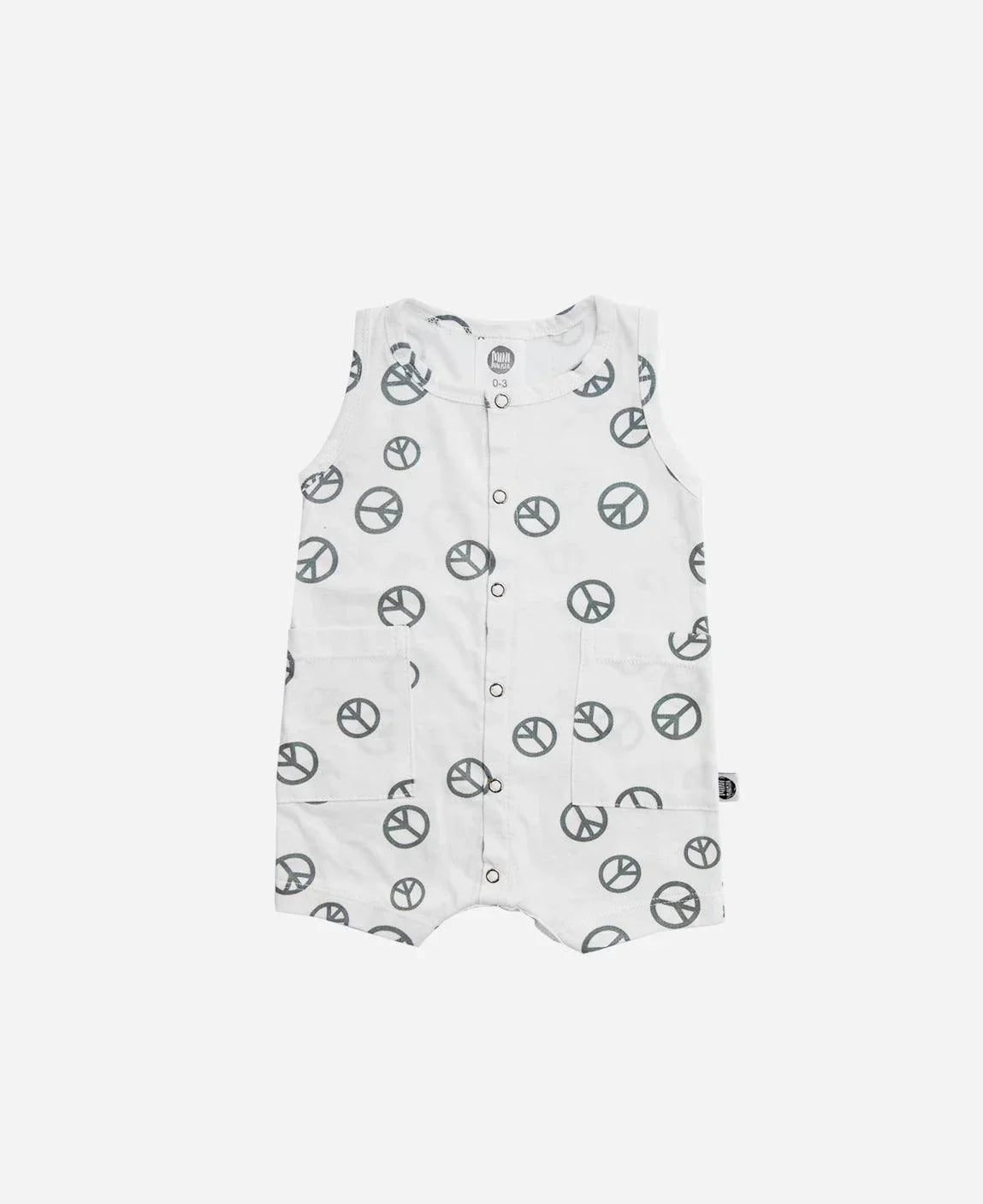 Macaquinho de Verão Botões Regata Unissex | Peace and Love - MiniMalista Baby - 0.3, b2b, Baby, black-friday, Calor, com-desconto-mm10, Kids, Menino, tab-tam-macaquinho-tank-romper, Verão -bebê-minimalista-estiloso