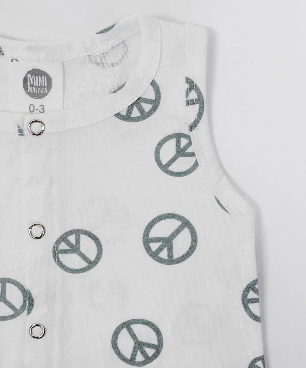 Macaquinho de Verão Botões Regata Unissex | Peace and Love - MiniMalista Baby - 0.3, b2b, Baby, black-friday, Calor, com-desconto-mm10, Kids, Menino, tab-tam-macaquinho-tank-romper, Verão -bebê-minimalista-estiloso
