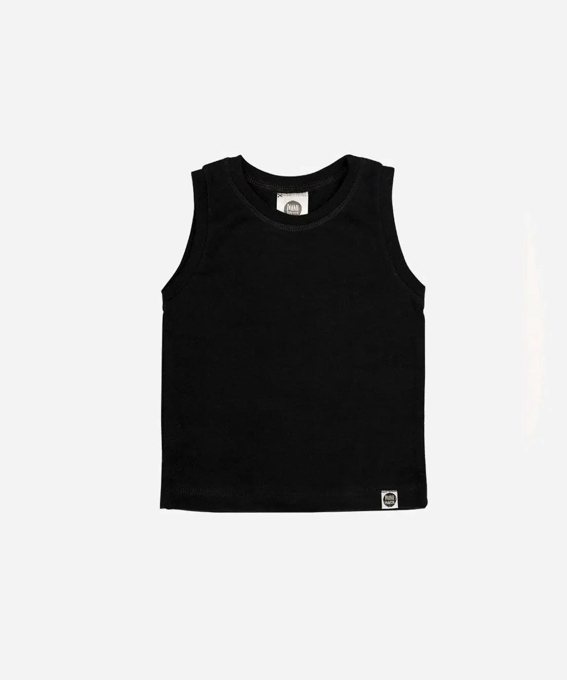 Regata Infantil Unissex MiniMalista | Liso Preto - MiniMalista Baby - 0.2, 0.3, b2b, black-friday, Calor, com-desconto-mm10, Menino, Neutro, tab-tam-regata, Unissex, Verão -bebê-minimalista-estiloso