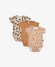 Kit 3 Bodies Manga Curta | Goldie e Bege