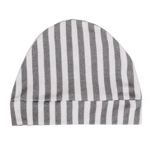 Touca de Bebê Unissex Listras Retrô Cinza - MiniMalista Baby - b2b, Baby, Meia Estação, Menino, Neutro, outlet, Unissex -bebê-minimalista-estiloso