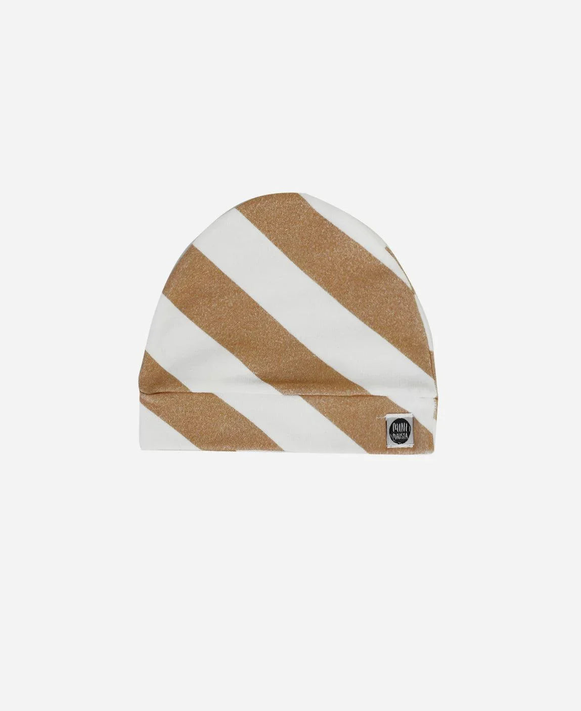 Touca de Bebê Unissex | Listras Diagonais Bege - MiniMalista Baby - 0.2, b2b, Baby, black-friday, com-desconto-mm10, Meia Estação, Menino, Neutro, new, tab-tam-touca-bebe, Unissex -bebê-minimalista-estiloso