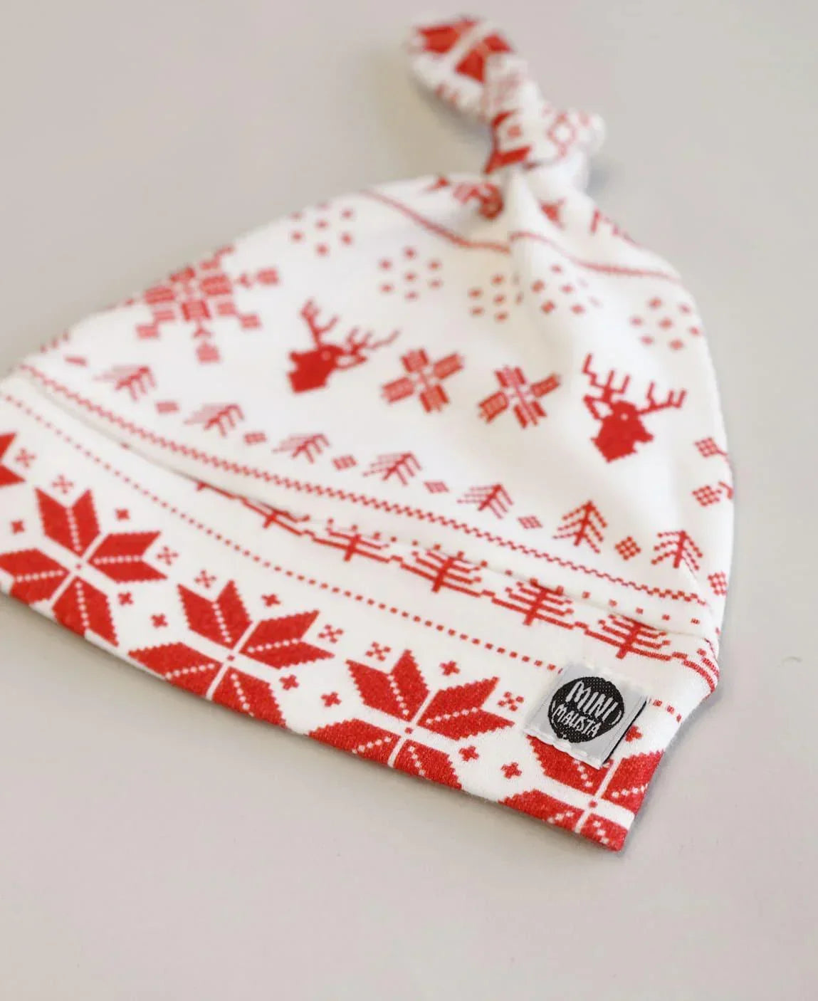 Touca Nó Recém-Nascido Unissex | Xmas Tricot - MiniMalista Baby - 0, b2b, Baby, Christmas, com-desconto-mm10, Meia Estação, Menina, natal, Neutro, tab-tam-touca-nó, Unissex, Xmas -bebê-minimalista-estiloso